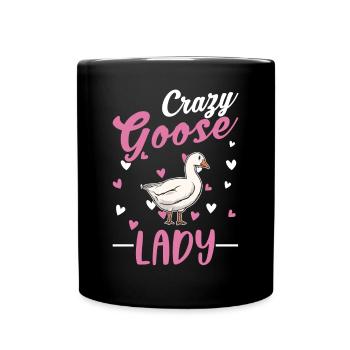 Crazy Goose lady geese goose breeder - Full Colour Mug - black - Front