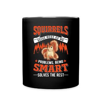 Squirrel Gift Gray Squirrel - Full Colour Mug - black - Front
