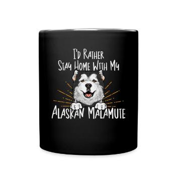 Alaskan Malamute Hund - Tasse einfarbig - Schwarz - Vorne