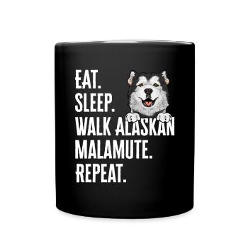 Alaskan Malamute Hund - Tasse einfarbig - Schwarz - Vorne