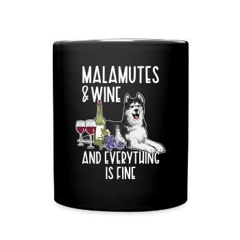 Alaskan Malamute Hund - Tasse einfarbig - Schwarz - Vorne