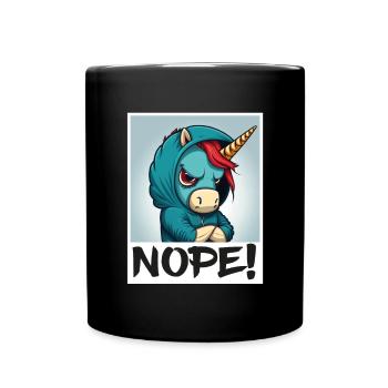 Nope morning grouch licorne collègue sarcasme - Mug uni - noir - Devant