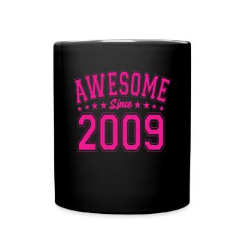 Awesome Since 2009 Birthday 2009 Vintage 2009 - Full Colour Mug - black - Front