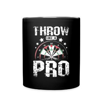 Throw like a pro, darts player - Full Colour Mug - black - Front