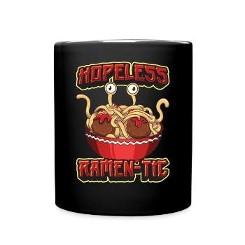 Fliegendes Spaghettimonster FSM Pastafarian - Tasse einfarbig - Schwarz - Vorne