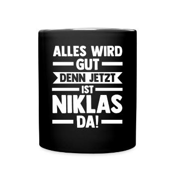 Niklas - Tasse einfarbig - Schwarz - Vorne