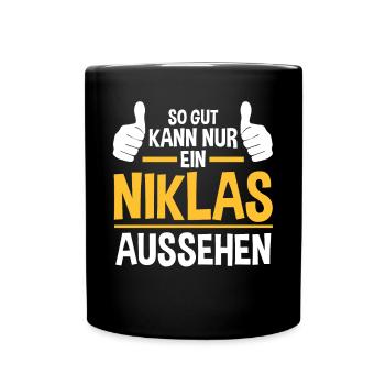 Niklas - Tasse einfarbig - Schwarz - Vorne