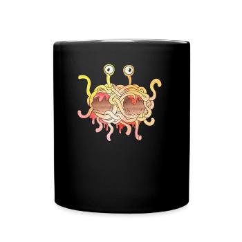 Fliegendes Spaghettimonster Pastafarian FSM Pastaf - Tasse einfarbig - Schwarz - Vorne