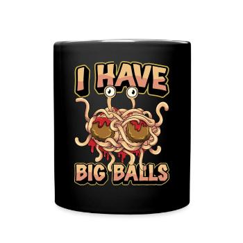 Fliegendes Spaghettimonster FSM Pastafari Pastafar - Tasse einfarbig - Schwarz - Vorne