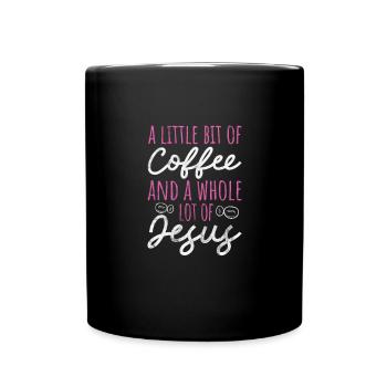 Kaffee Jesus - Tasse einfarbig - Schwarz - Vorne