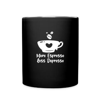 Kaffee Koffein Espresso Barista Geschenk - Tasse einfarbig - Schwarz - Vorne
