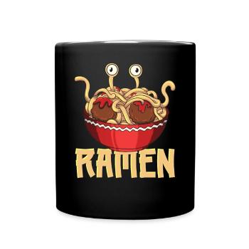 Flying Spaghetti Monster FSM Pastafari Pastafar - Full Colour Mug - black - Front
