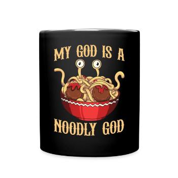 Flying Spaghetti Monster FSM - Full Colour Mug - black - Front