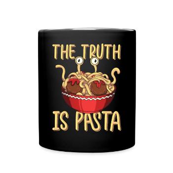 Fliegendes Spaghettimonster FSM - Tasse einfarbig - Schwarz - Vorne