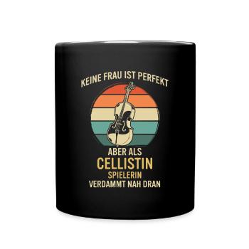 Cello Cellospieler Cellist - Tasse einfarbig - Schwarz - Vorne