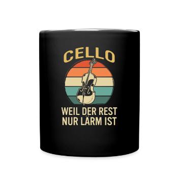 Cello Cellospieler Cellist - Tasse einfarbig - Schwarz - Vorne