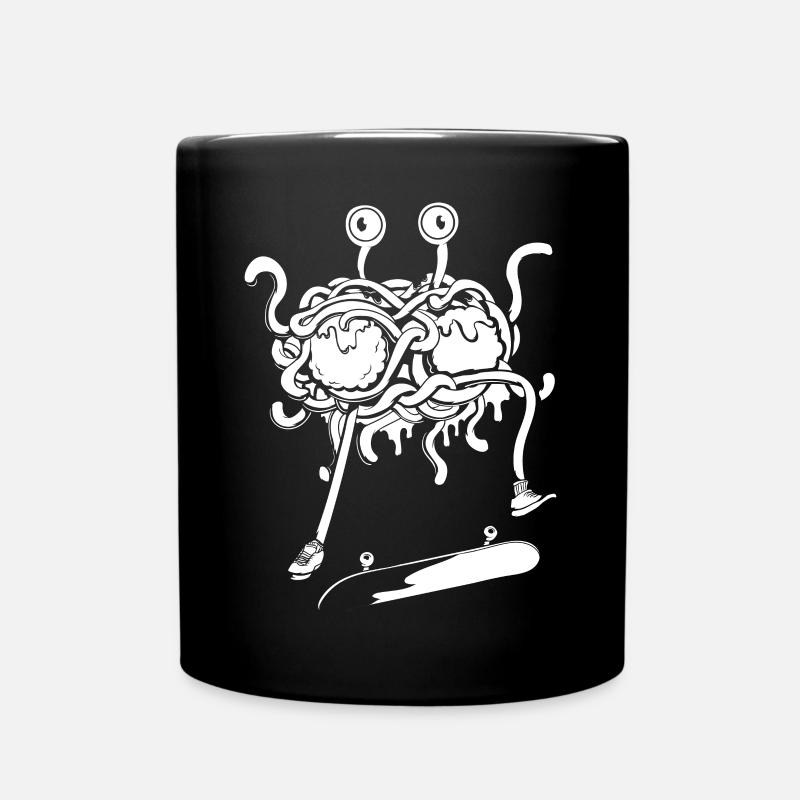 Skateboarding Flying Spaghetti Monster - Tasse einfarbig - Schwarz