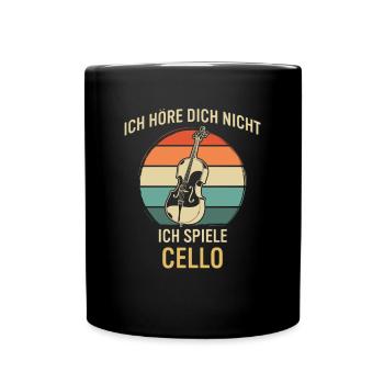 Cello Cellospieler Cellist - Tasse einfarbig - Schwarz - Vorne