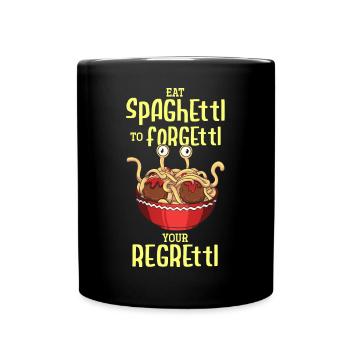 Das fliegende Spaghettimonster - Tasse einfarbig - Schwarz - Vorne