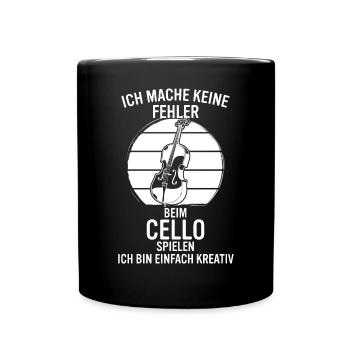 Cello Cellospieler Cellist - Tasse einfarbig - Schwarz - Vorne