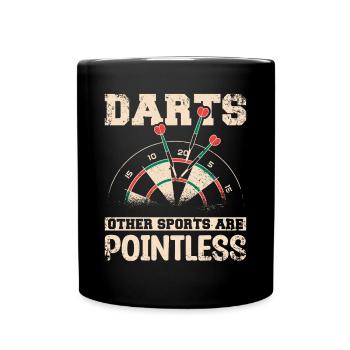 Darts other sports are pointless - Full Colour Mug - black - Front