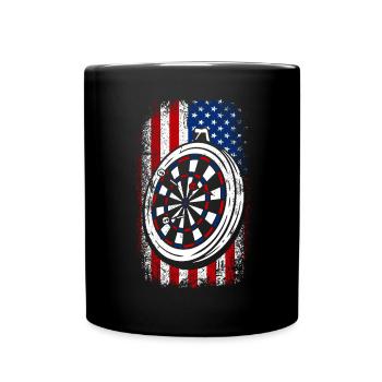 Usa American flag 4th of july Darts - Tasse einfarbig - Schwarz - Vorne