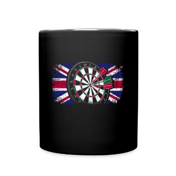 England flag great britain playing darts - Tasse einfarbig - Schwarz - Vorne