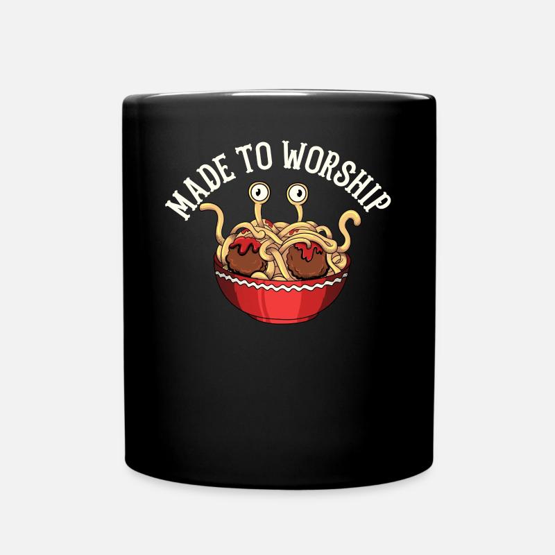 Fliegendes Spaghettimonster Pastafari - Tasse einfarbig - Schwarz