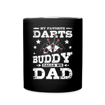 My darts buddy calls me Dad Papa - Full Colour Mug - black - Front