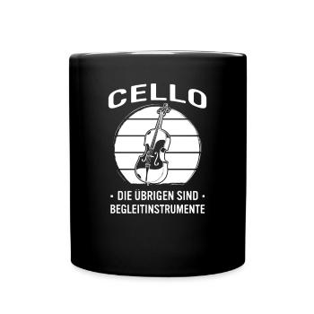 Cello Cellospieler Cellist - Tasse einfarbig - Schwarz - Vorne