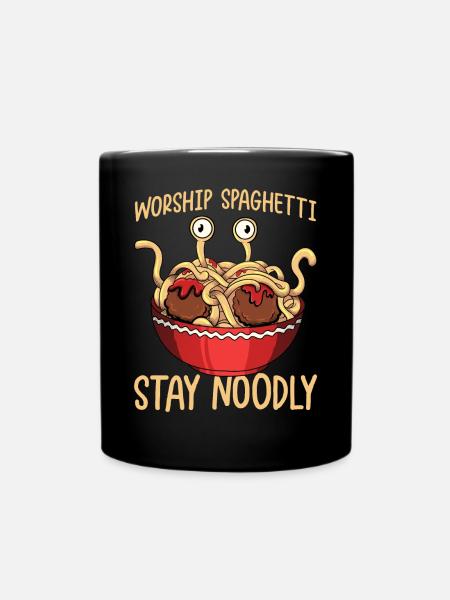 Das fliegende Spaghettimonster - Tasse einfarbig - Schwarz