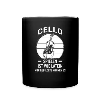 Cello Cellospieler Cellist - Tasse einfarbig - Schwarz - Vorne