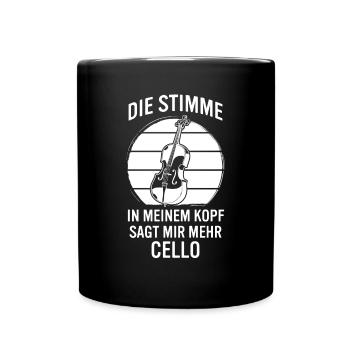 Cello Cellospieler Cellist - Tasse einfarbig - Schwarz - Vorne