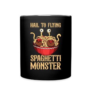 Das fliegende Spaghettimonster - Tasse einfarbig - Schwarz - Vorne