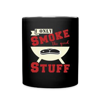 Lustiger Grill-Spruch I Grillen Motiv - Tasse einfarbig - Schwarz - Vorne
