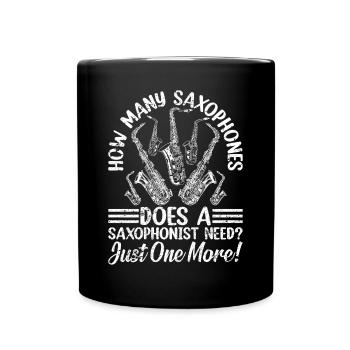 De combien de saxophones un saxophoniste a-t-il besoin ? - Mug uni - noir - Devant