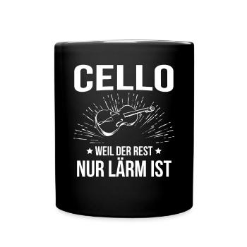 Cello Cellospieler Cellist - Tasse einfarbig - Schwarz - Vorne