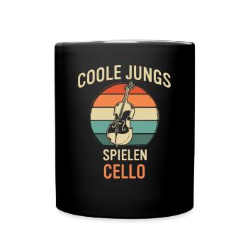Cello Cellospieler Cellist - Tasse einfarbig - Schwarz - Vorne