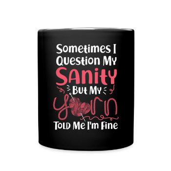 Knitting Knitter Sometimes I - Full Colour Mug - black - Front