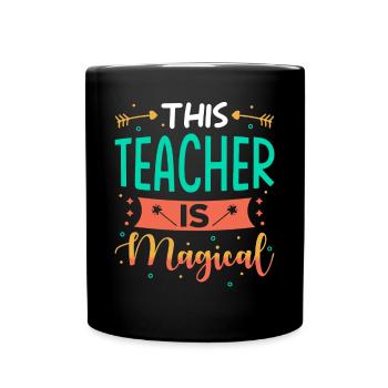 Lehrerin Geschenk - Tasse einfarbig - Schwarz - Vorne
