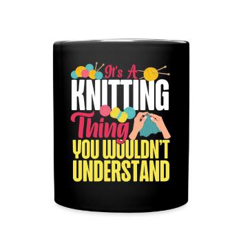 Tricot Tricoteur C’est un tricot - Mug uni - noir - Devant