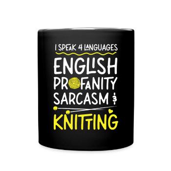 Tricoter Tricoter Je parle 4 - Mug uni - noir - Devant