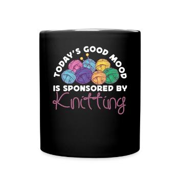 Tricoter Tricoter la bonne humeur d’aujourd’hui - Mug uni - noir - Devant