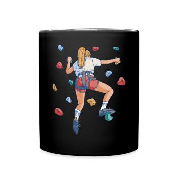 Free Climbing Bergsteiger & Bouldern Freeclimbing - Tasse einfarbig - Schwarz - Vorne