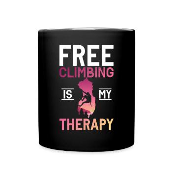 Free Climbing Bergsteiger & Bouldern Freeclimbing - Tasse einfarbig - Schwarz - Vorne