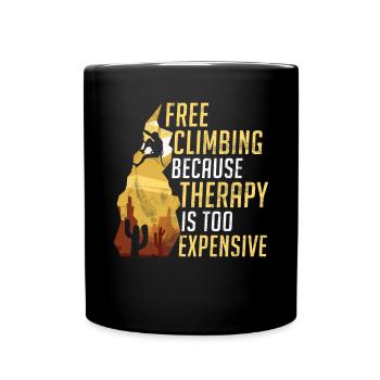 Free Climbing Bergsteiger & Bouldern Freeclimbing - Tasse einfarbig - Schwarz - Vorne