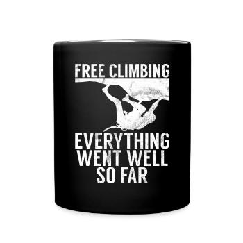 Free Climbing Bergsteiger & Bouldern Freeclimbing - Tasse einfarbig - Schwarz - Vorne