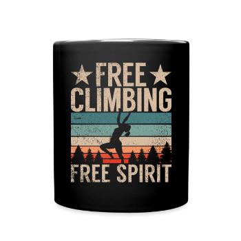 Free Climbing Bergsteiger & Bouldern Freeclimbing - Tasse einfarbig - Schwarz - Vorne
