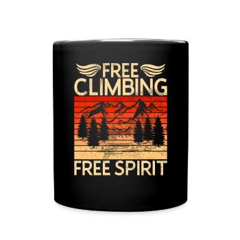 Free Climbing Bergsteiger & Bouldern Freeclimbing - Tasse einfarbig - Schwarz - Vorne