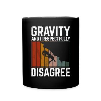 Free Climbing Bergsteiger & Bouldern Freeclimbing - Tasse einfarbig - Schwarz - Vorne